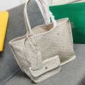 Double-sided cowhide shoulder handbag